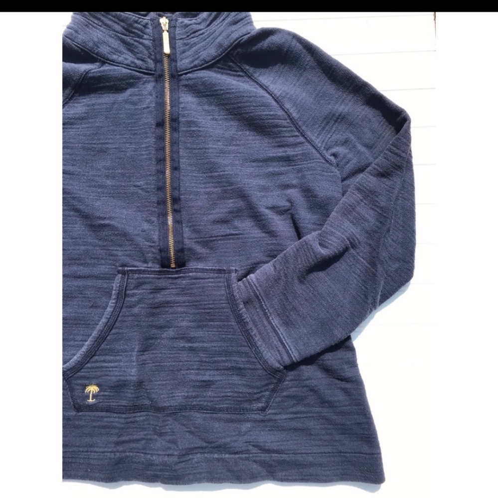 Lily Pilitzer cotton half zip pullover sweater S
